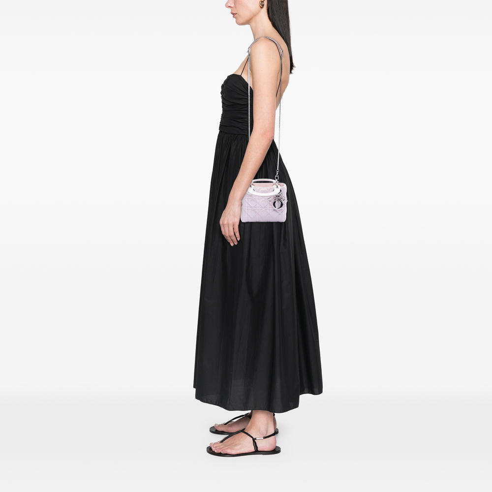 Pre-Loved Dior Mini Iridescent Lambskin Cannage Lady Dior - Picture 7 of 7